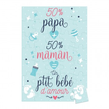 Puzzle 50% Papa + 50% Maman