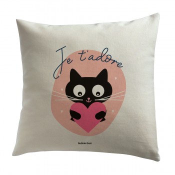 Coussin - Je t'adore chat