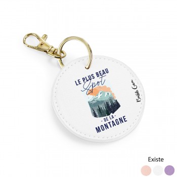 Porte clés rond simili - Le...