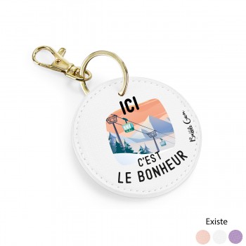 Porte clés rond simili -...