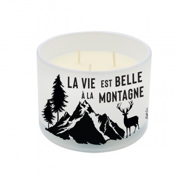 Bougie blanche 3 mèches -...