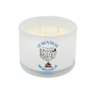 Bougie blanche 3 mèches -...
